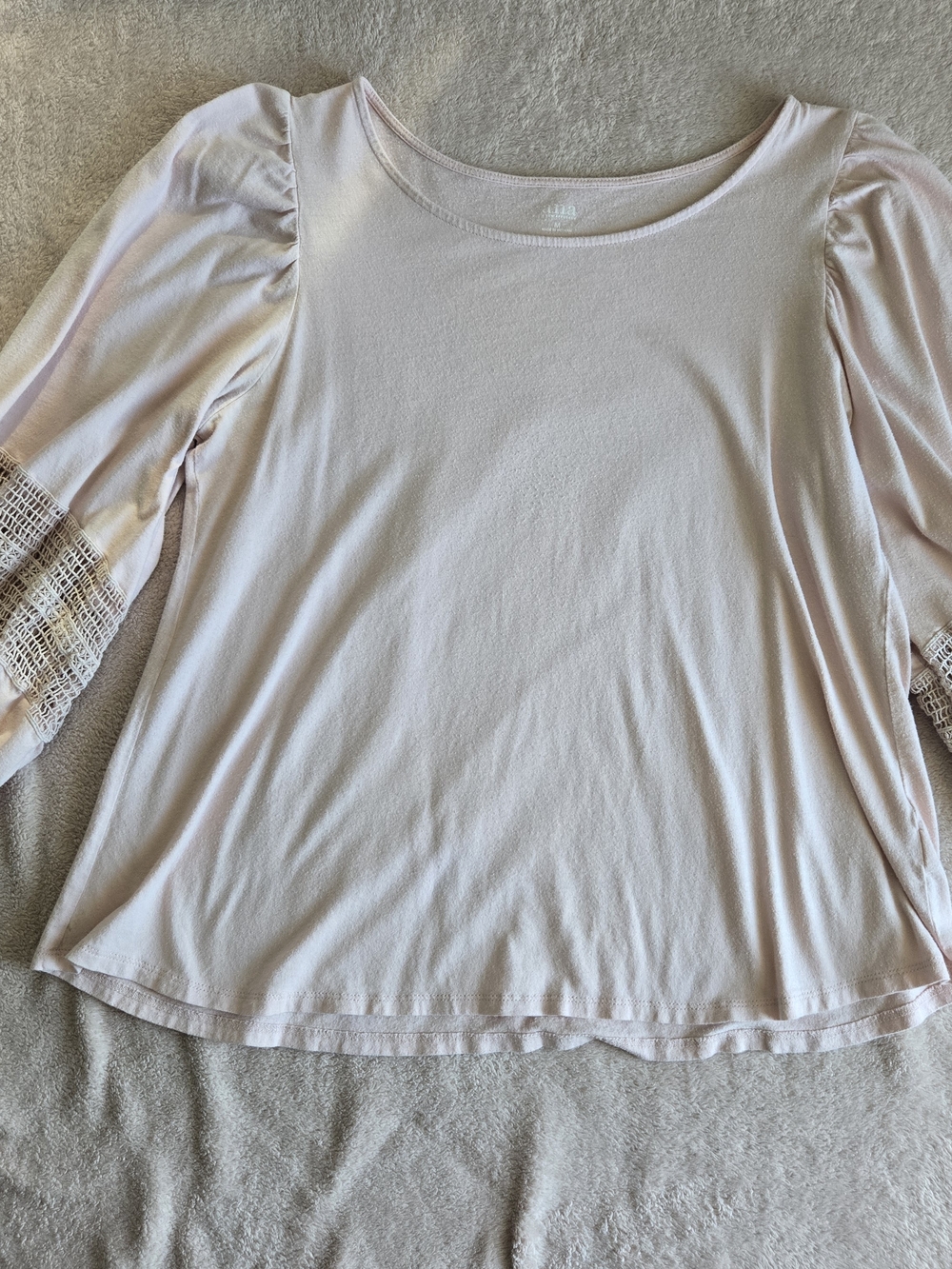 Womens Light Pink Scoop Neck Top